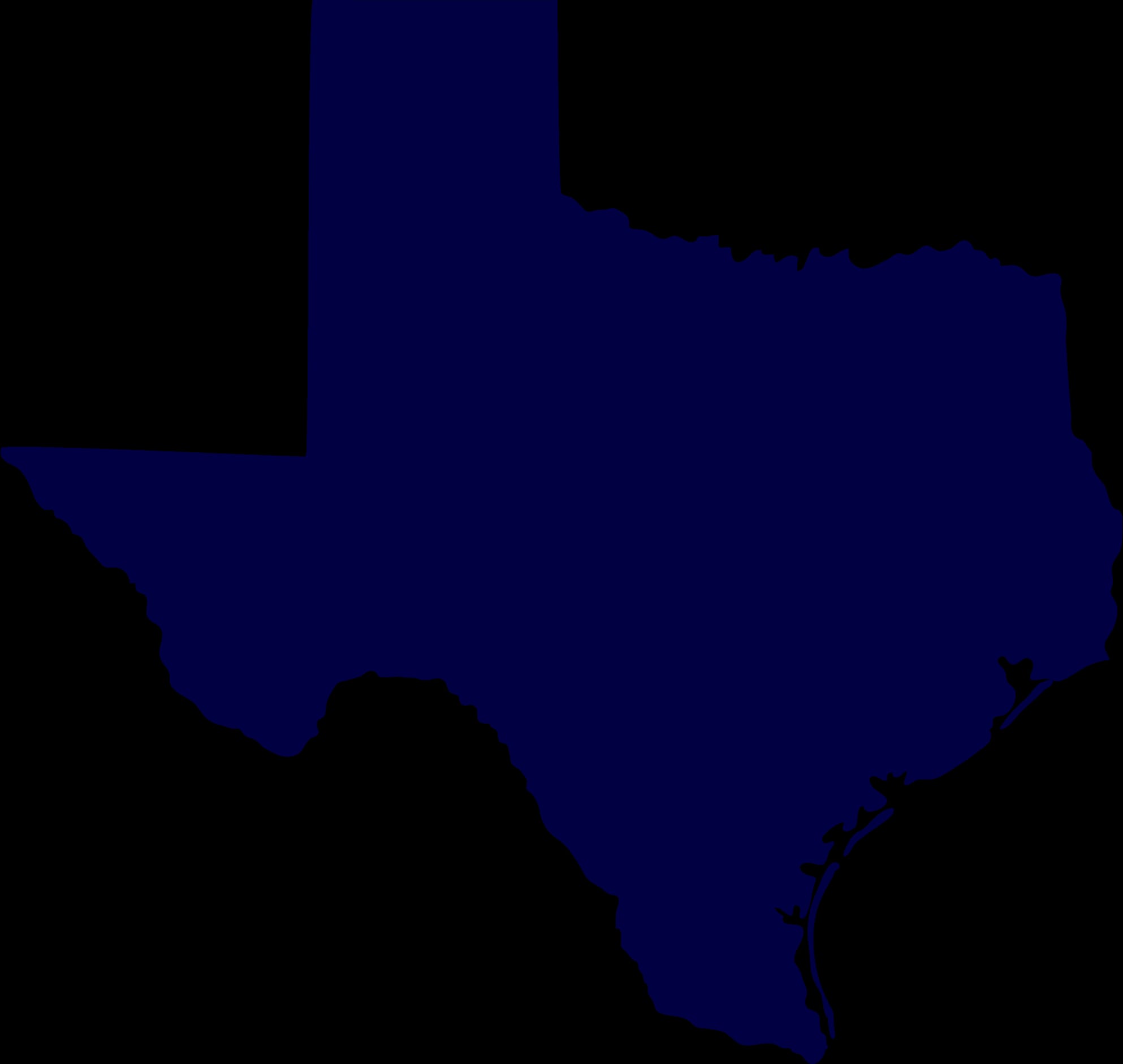 The state of texas is shown in blue.